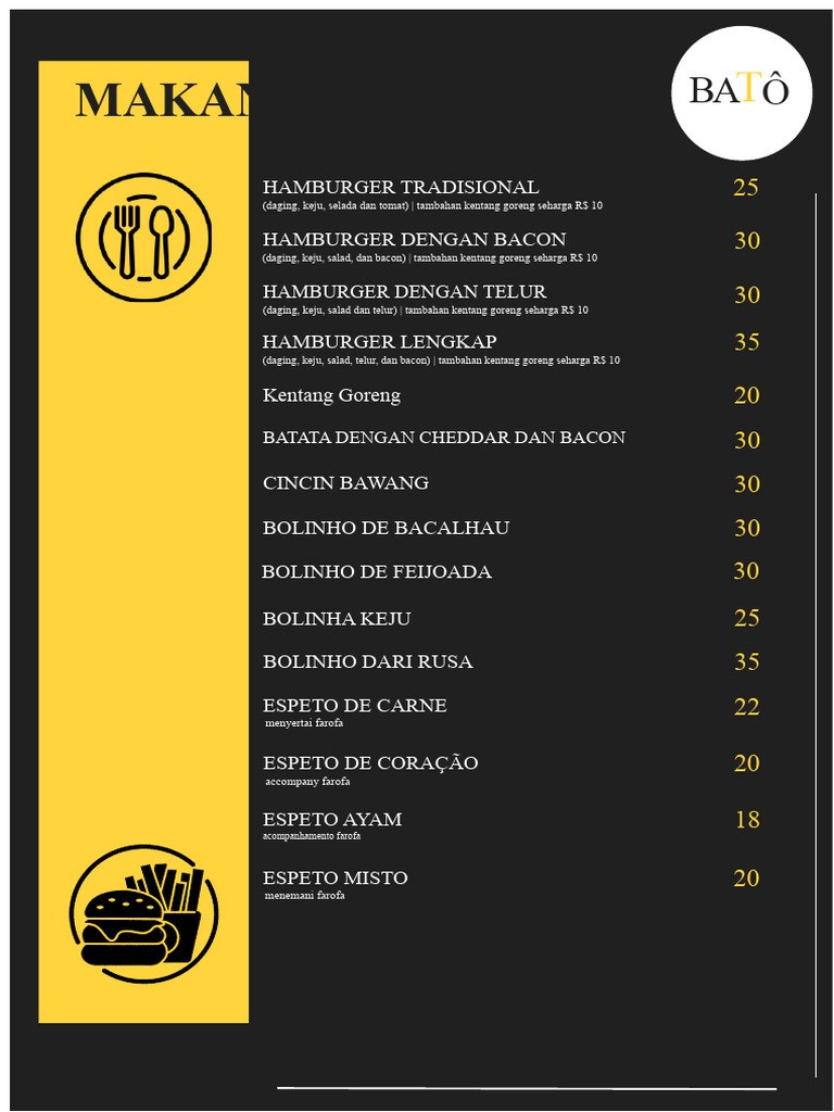 Menu - Bato | PDF