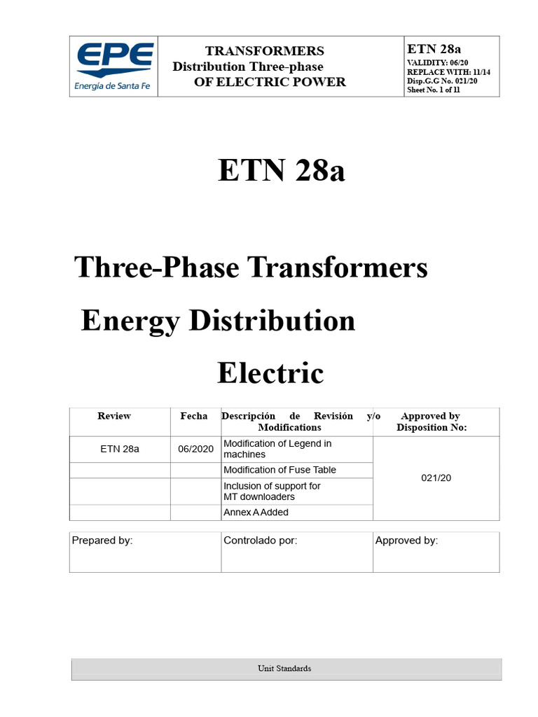 ETN 028a - Three-Phase Distribution Transformers For Medium and Low ...