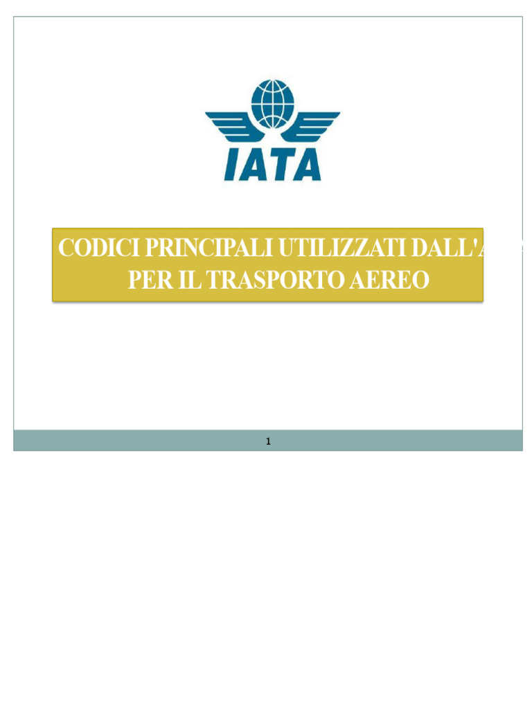Codici Iata | PDF