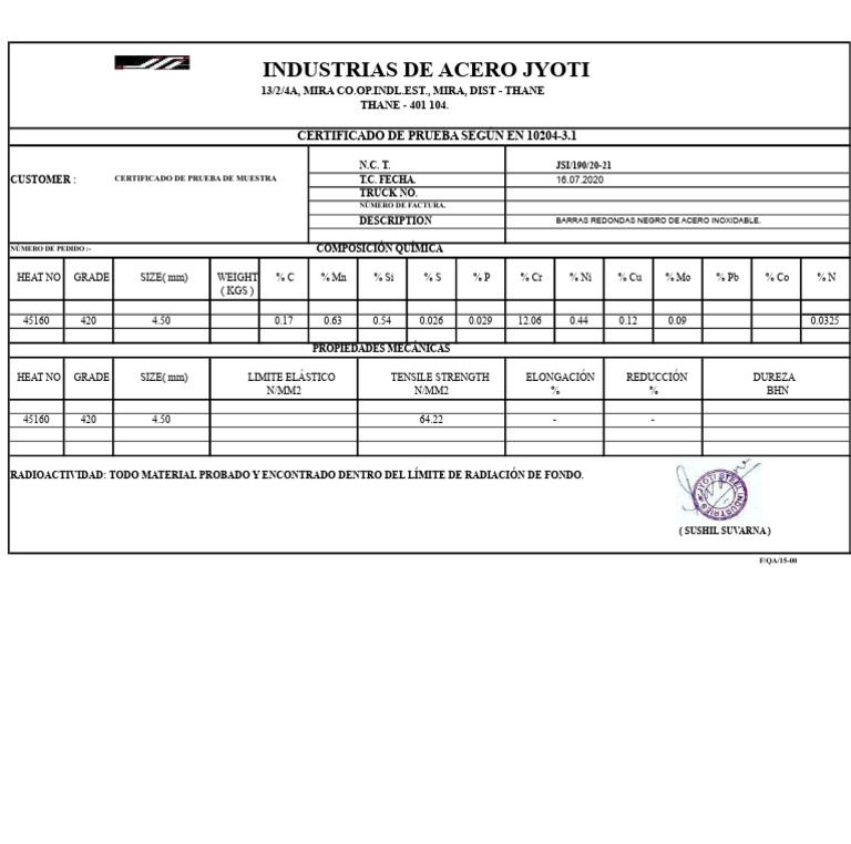 Sample TC 420 PDF | PDF