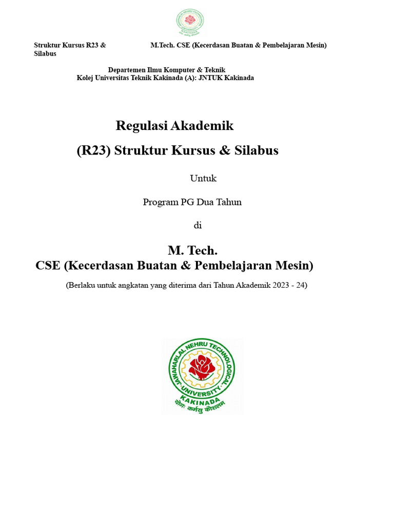 Silabus M.Tech CSE AI & ML R23 | PDF