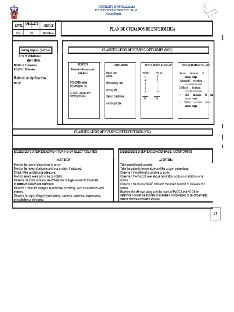 Nursing Care Plan: Electrolyte Imbalance | PDF | Electrolyte ...