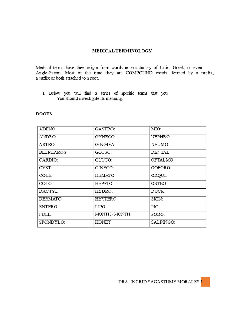 Medical Terminology Guide and Definitions | PDF | Inflammation ...