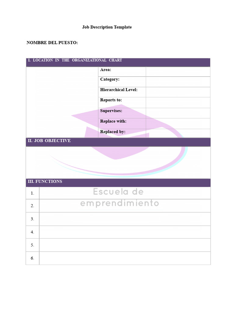 Job Description Template Guide | PDF