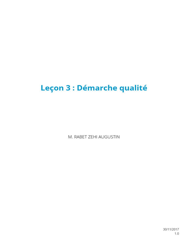 Démarche qualité : Guide et méthodologie | PDF | Management de la ...