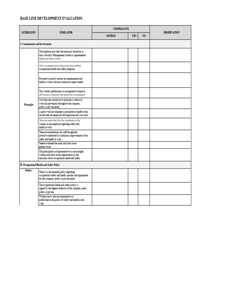 Occupational Health & Safety Evaluation Guide | PDF | Occupational ...