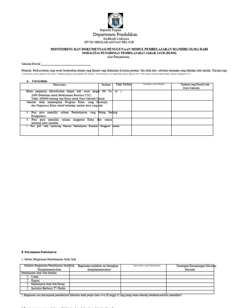 Alat Pemantauan ADM-SLM | PDF