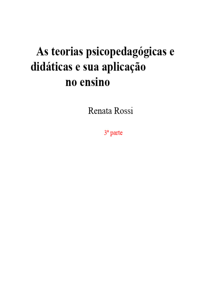 Teorias da Escola Ativa e Educação Moderna | PDF | Pedagogia | Aprendizado