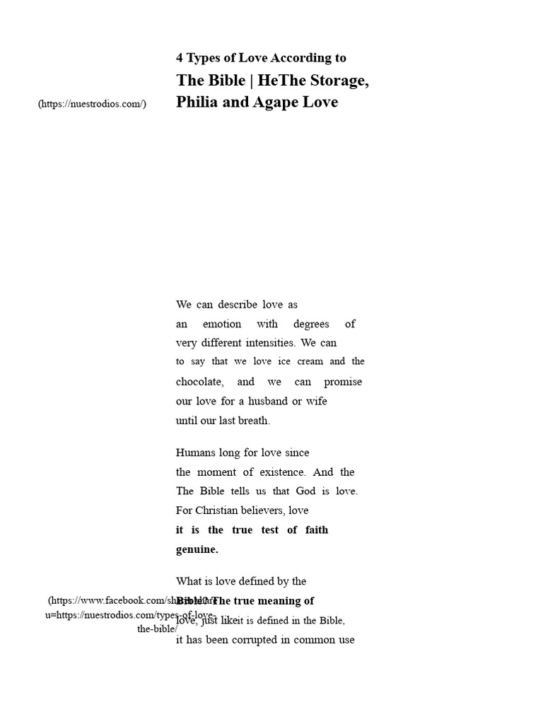 Storge Love | PDF | Love | Bible