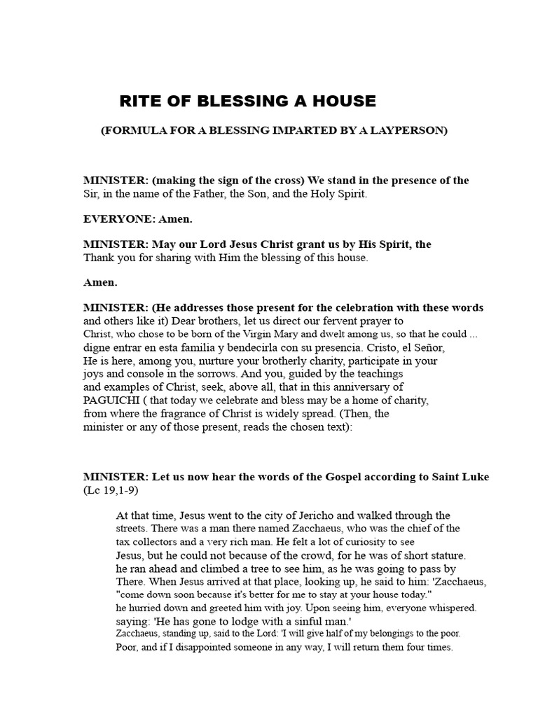 House Blessing Ceremony Guide | PDF | Jesus | God The Father