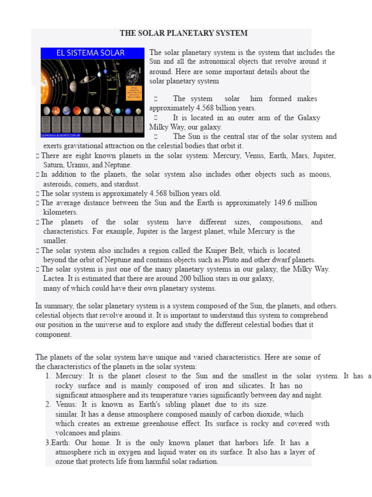 Overview of the Solar System | PDF | Solar System | Planets