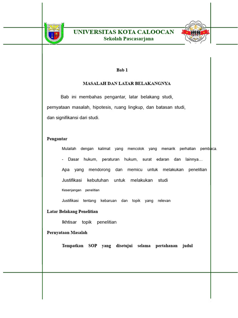 Format Thesis Ucc Terbaru | PDF