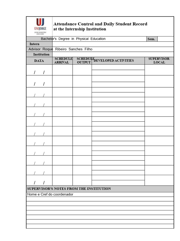 Internship Attendance and Evaluation Report | PDF | Cognition | Learning