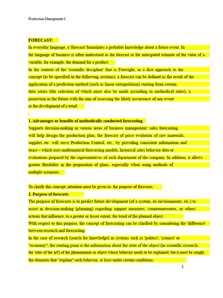 1) Forecasting Theory | PDF | Forecasting | Errors And Residuals