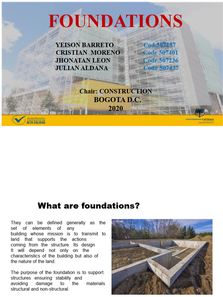 Types and Functions of Building Foundations | PDF | Foundation ...