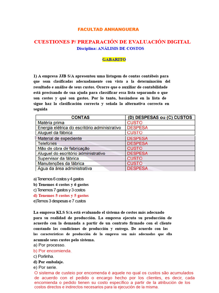 Clasificación de Costos y Gastos en Empresas | PDF | Economias