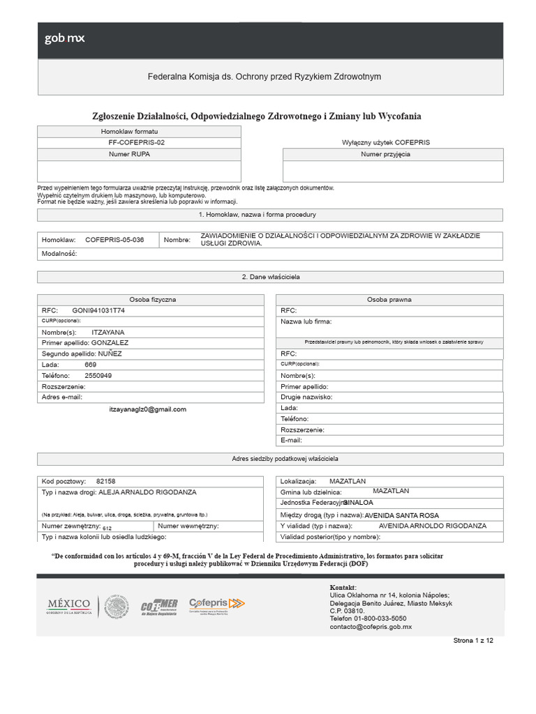 Format Awizo Funkcjonowanie | PDF
