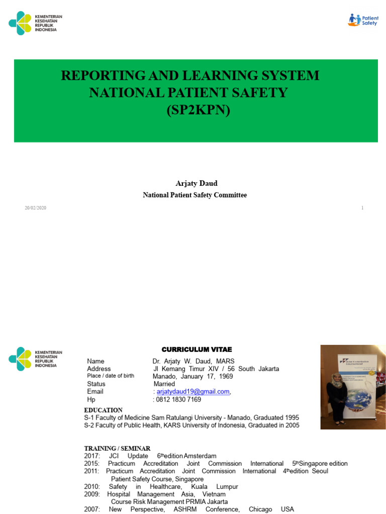National Patient Safety Reporting System | PDF | Patient Safety | Joint ...