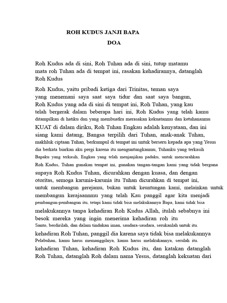 Roh Kudus Janji Bapa | PDF