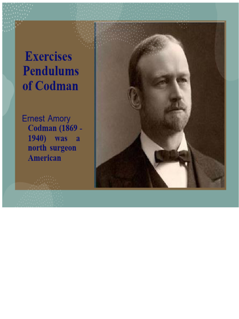 Codman Pendulum Exercises Guide | PDF | Shoulder | Anatomical Terms Of ...
