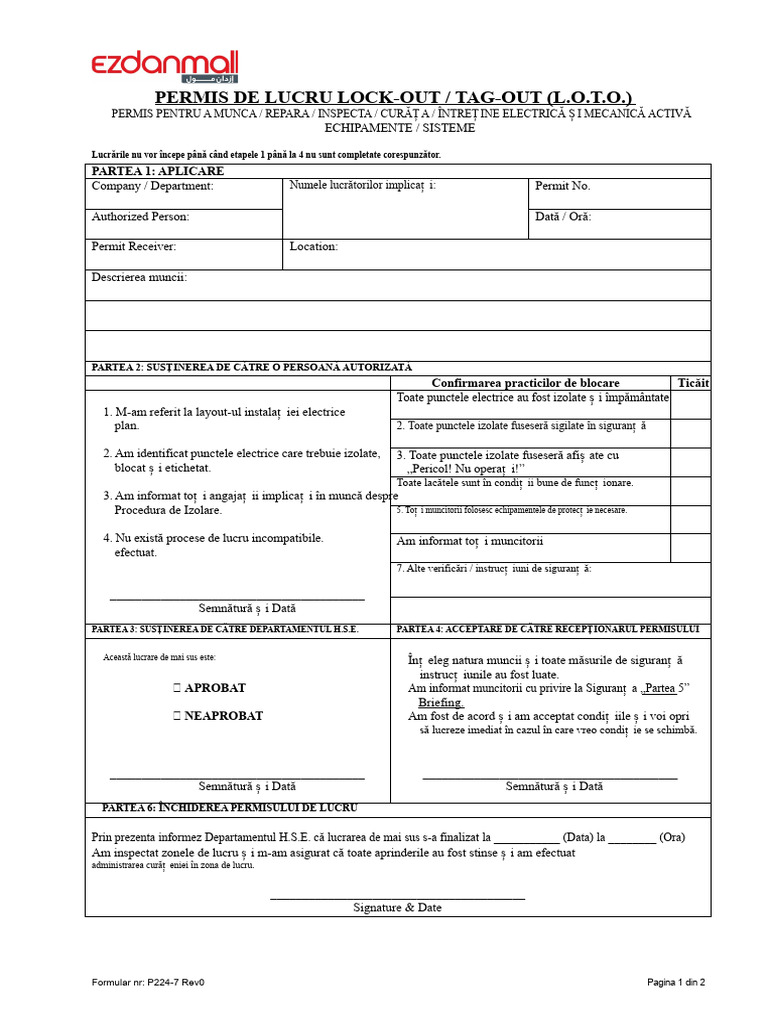Permis LOTO | PDF