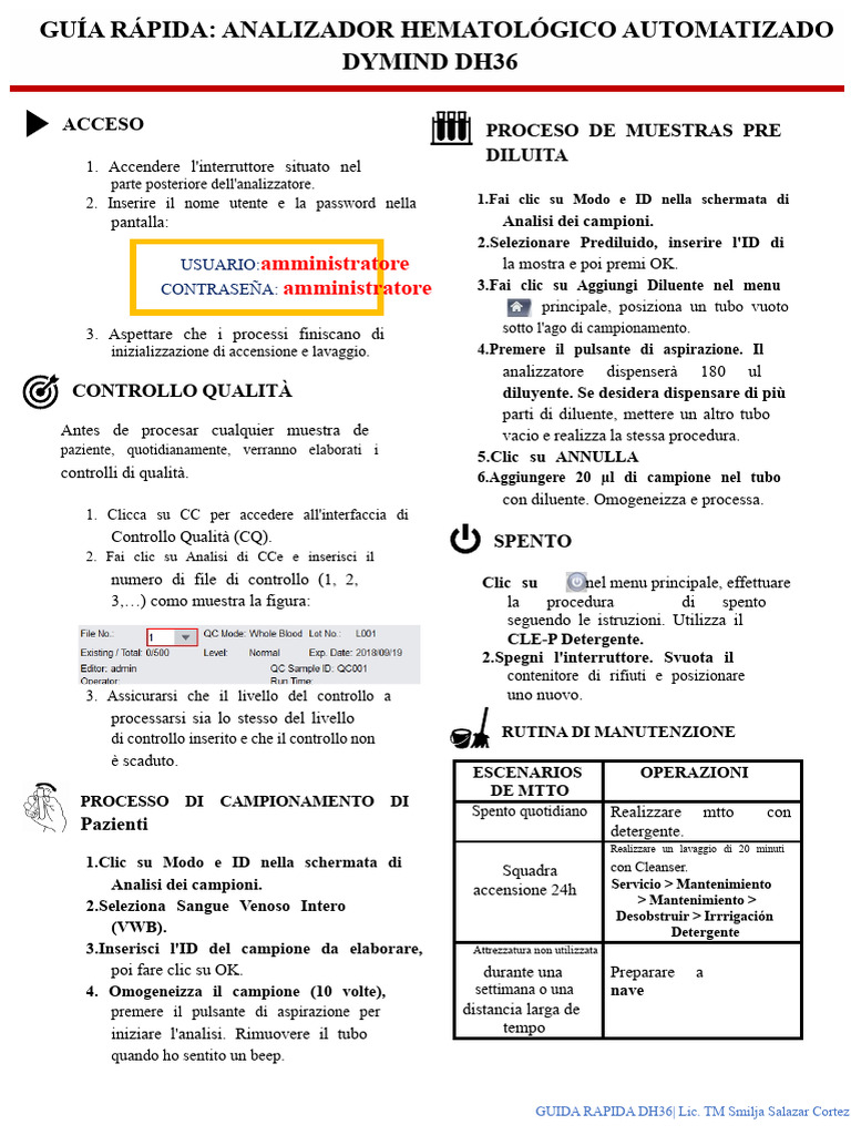 Guida Rapida DH36 | PDF
