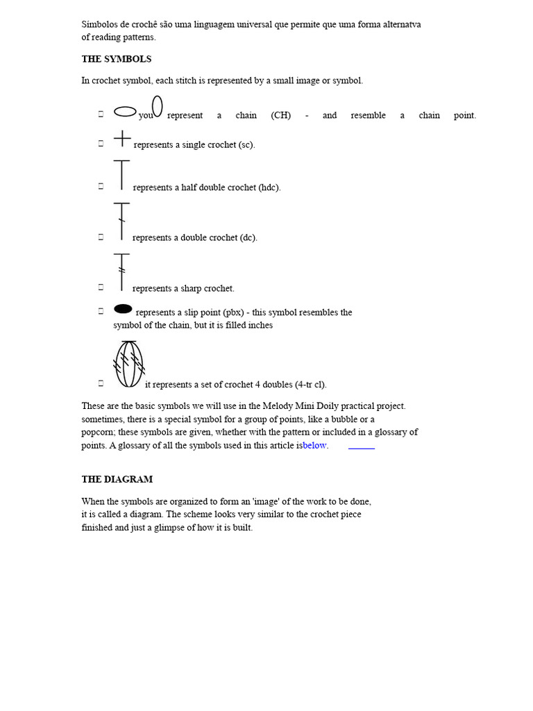 Crochet Symbols | PDF | Crochet | Ropework
