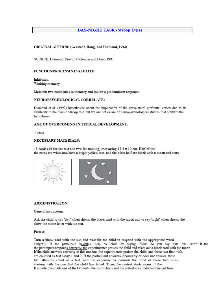 Task Day-Night | PDF | Working Memory | Brain