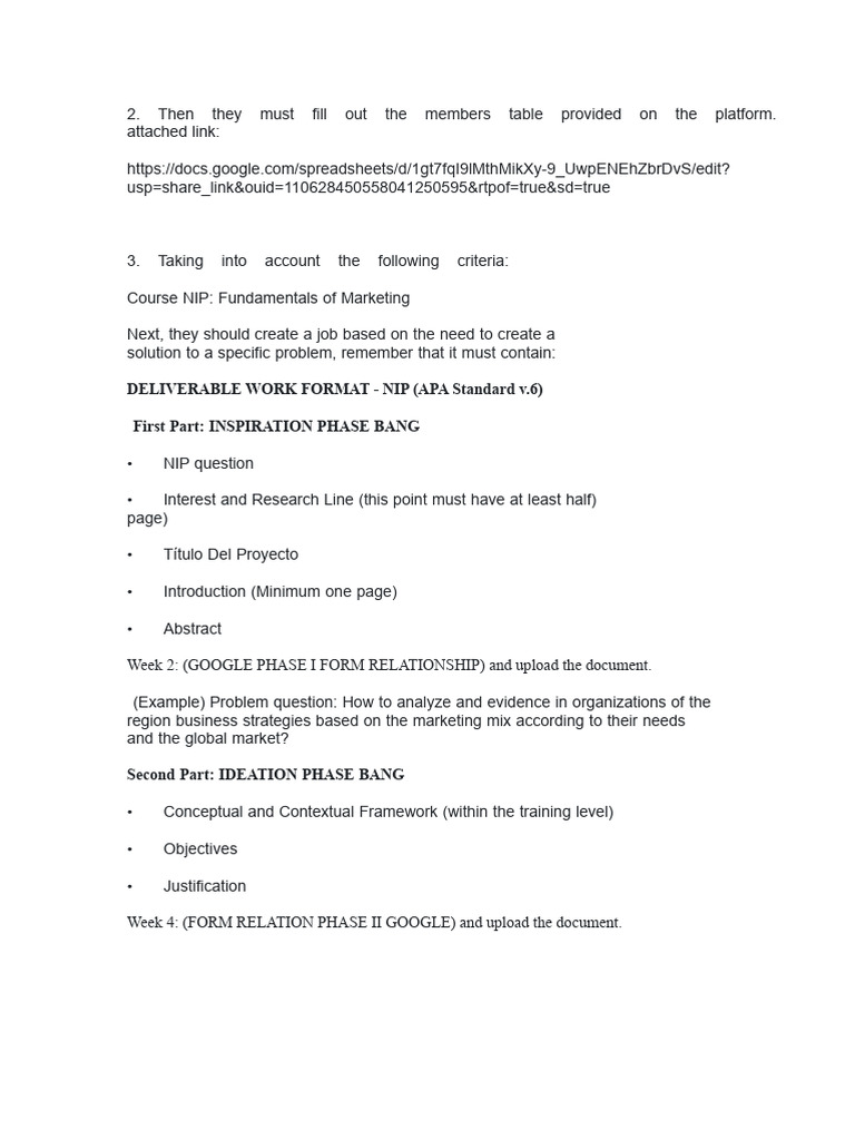 Deliverable Work Format - Nip (Apa Standard V.6) First Part ...