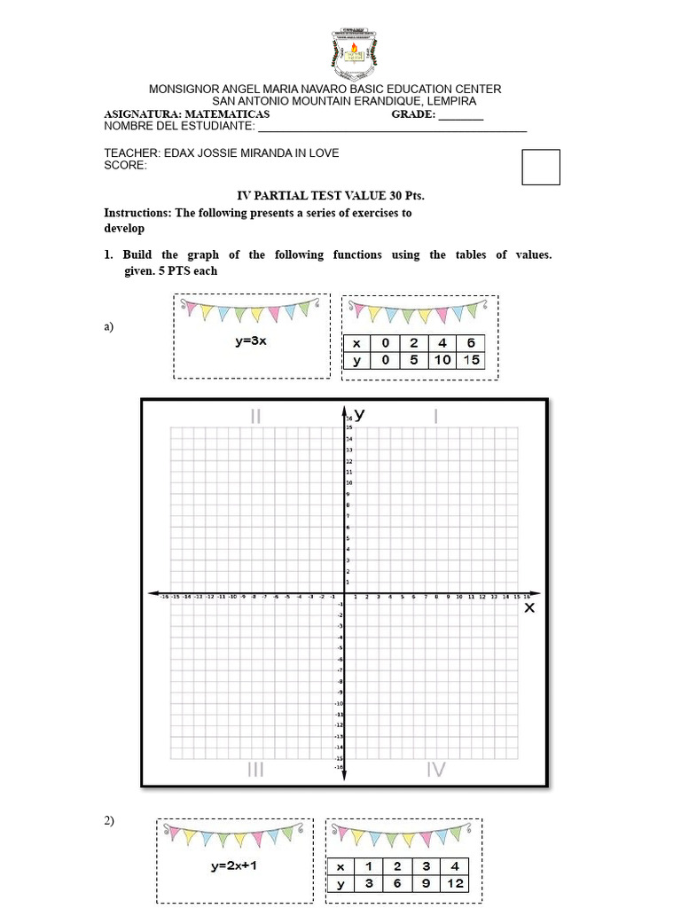 Math Test Exercises for Students | PDF