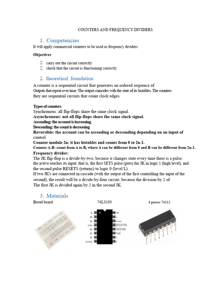 Frequency Dividers and Counters Explained | PDF | Computer Engineering ...