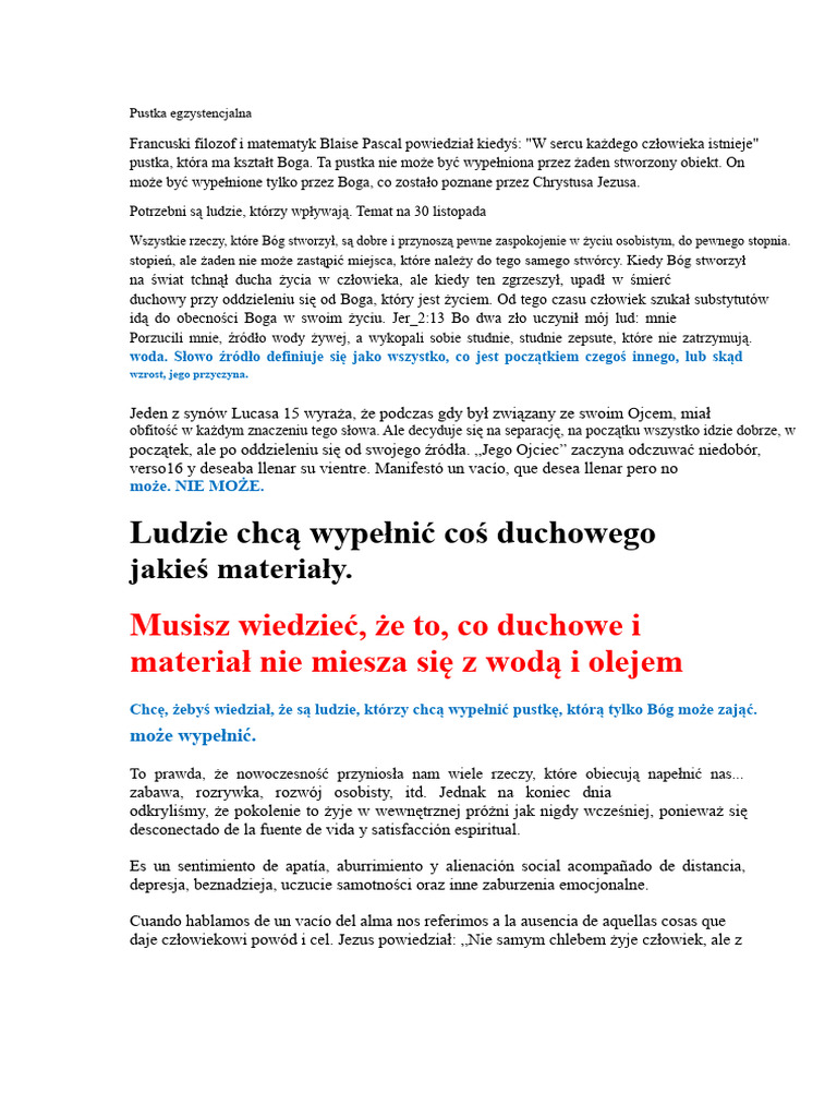 Egzystencjalna Pustka | PDF