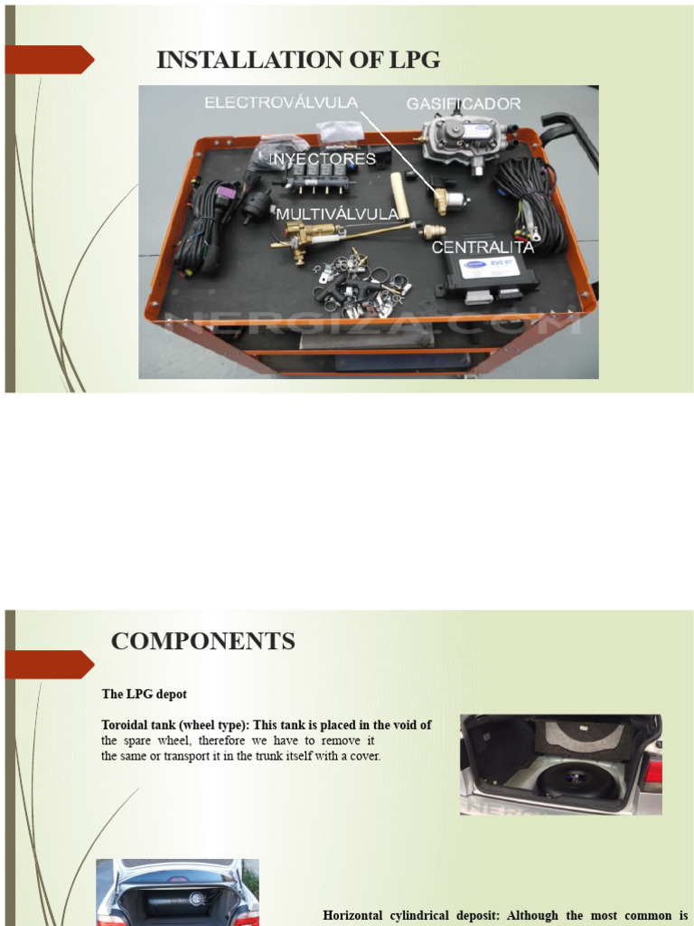 LPG Installation Components Guide | PDF | Engine Technology | Machines