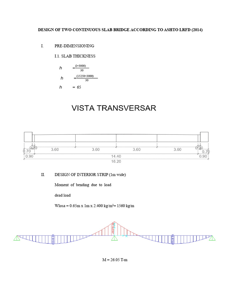 AASHTO LRFD Continuous Slab Bridge Design | PDF | Mechanical ...