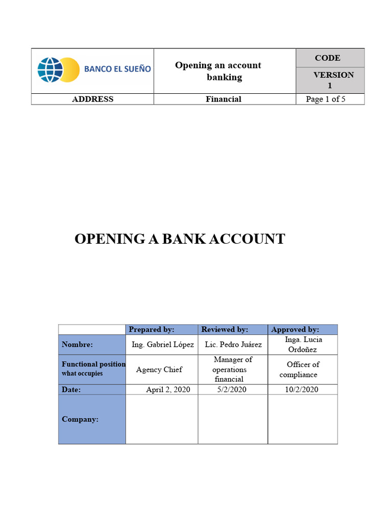 Opening a bank account.docx | PDF | Banks | Transaction Account
