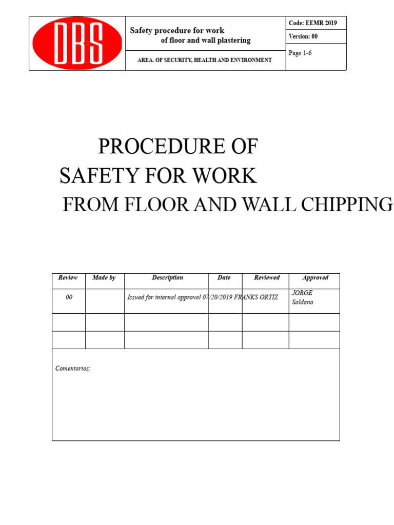Safety Procedures for Plastering Work | PDF | Personal Protective ...