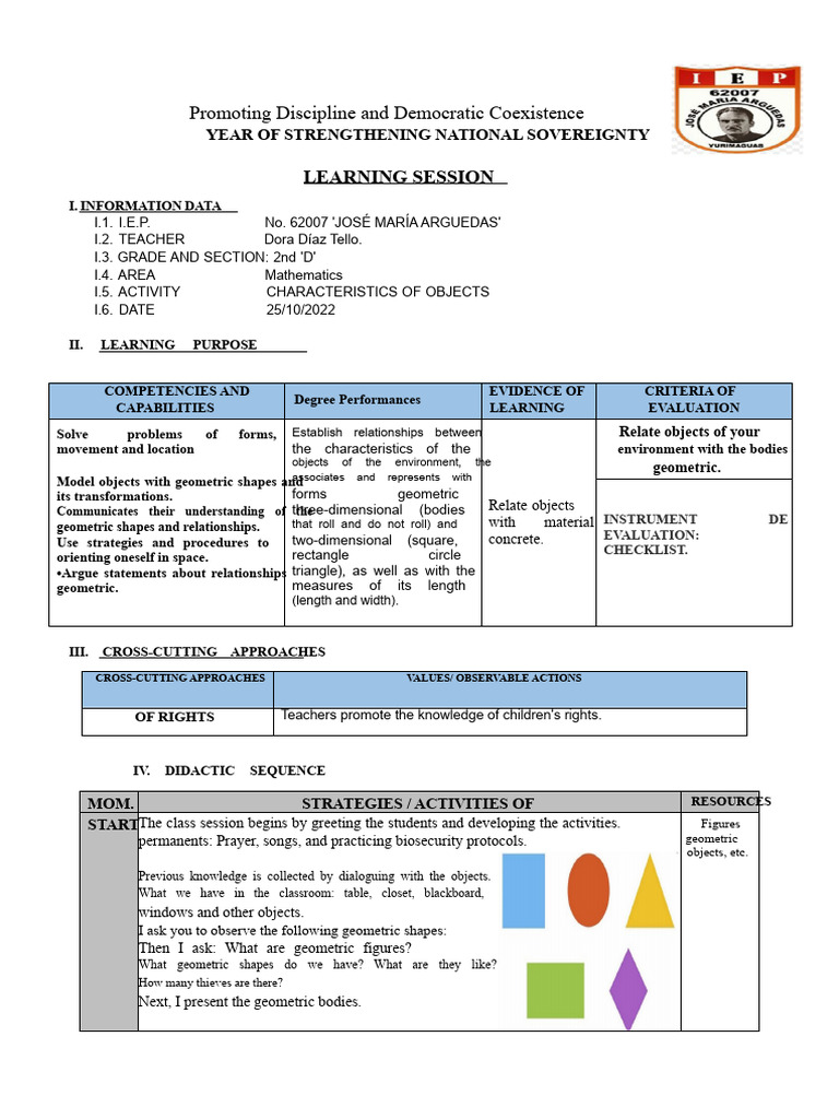 Geometric Shapes Learning Session | PDF | Geometry | Shape
