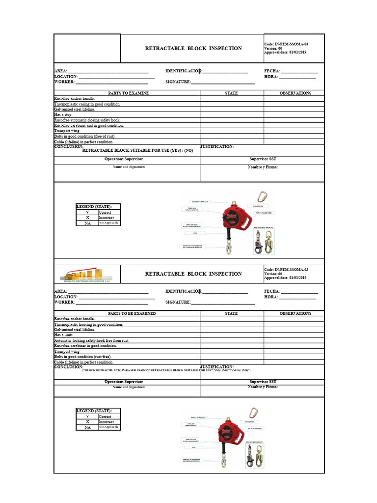 Retractable Block Inspection 2021 | PDF