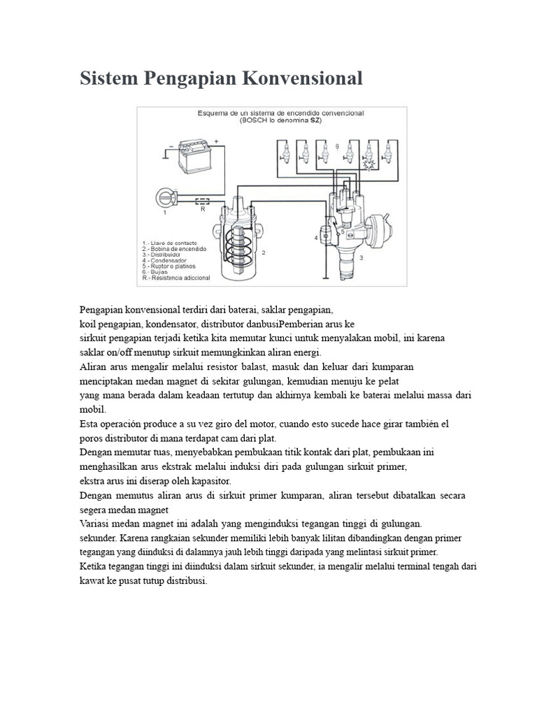 Sistem Pengapian Konvensional Mobil PDF