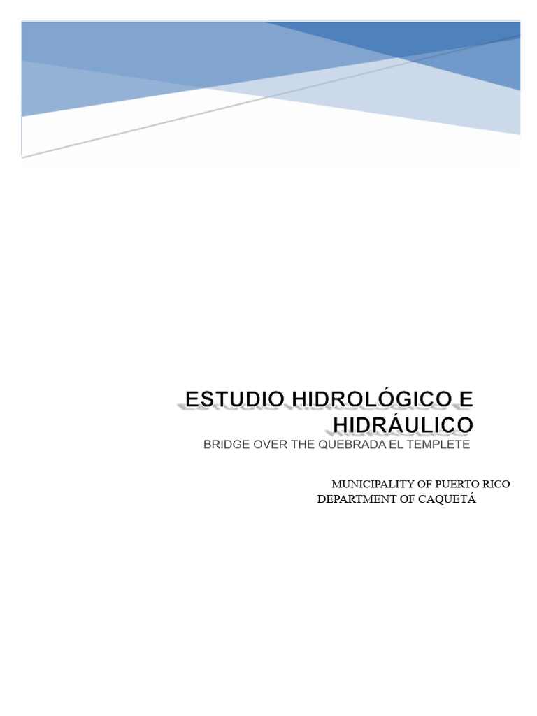 Hydrological Study Puerto Rico (Caqueta) | PDF | Drainage Basin | Soil