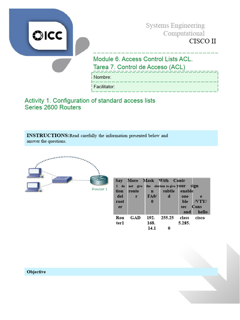Configuring ACLs on Cisco 2600 Routers | PDF | Computer Network ...