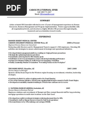 Vice President Human Resources In Fl Resume Carolyn Furman