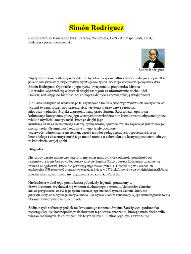 Simón Rodríguez | PDF