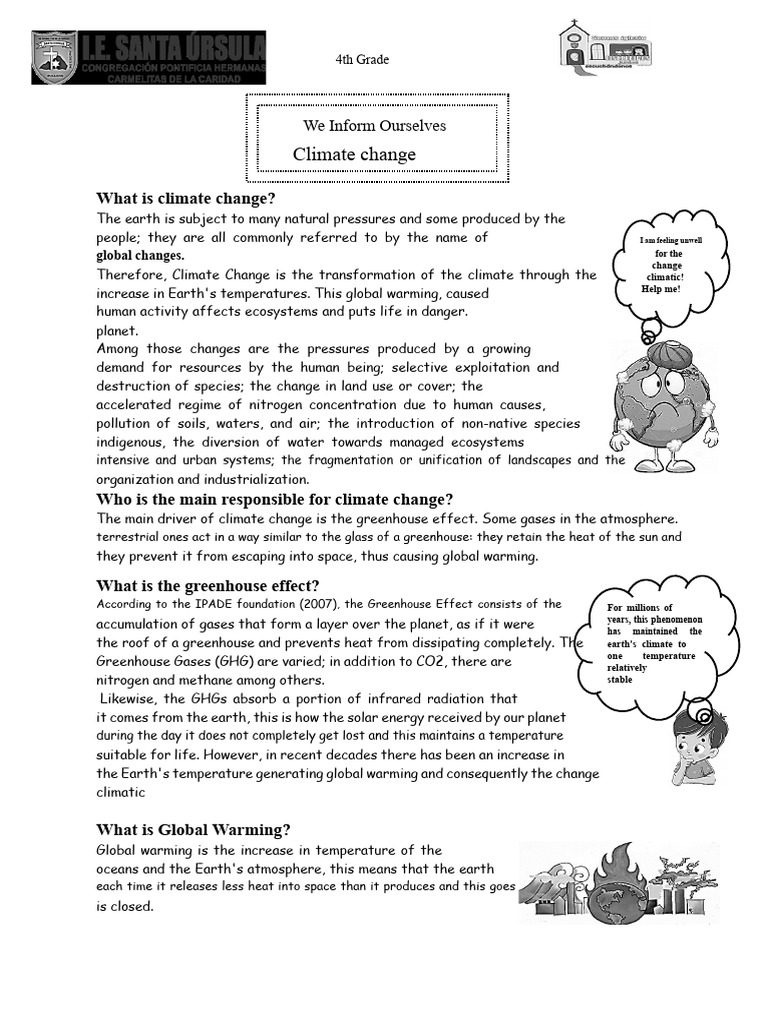 Climate Change Sheet 4° Ok | PDF | Greenhouse Effect | Climate Change