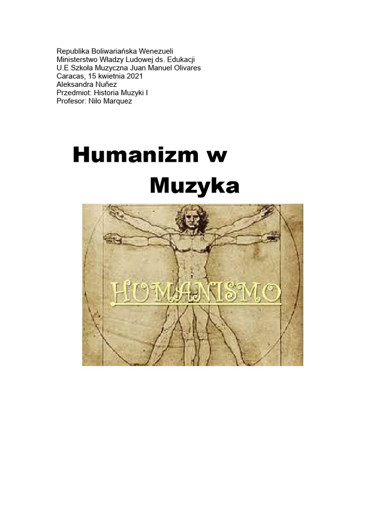 Humanizm W Muzyce | PDF