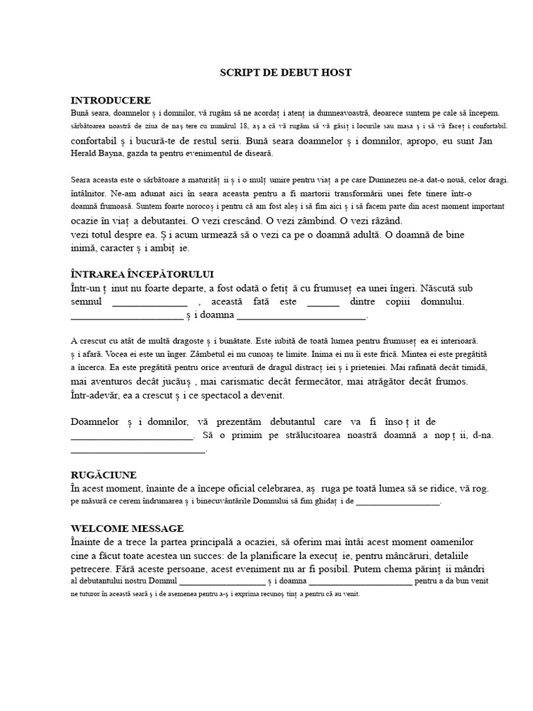 Script de Început Pentru Host | PDF