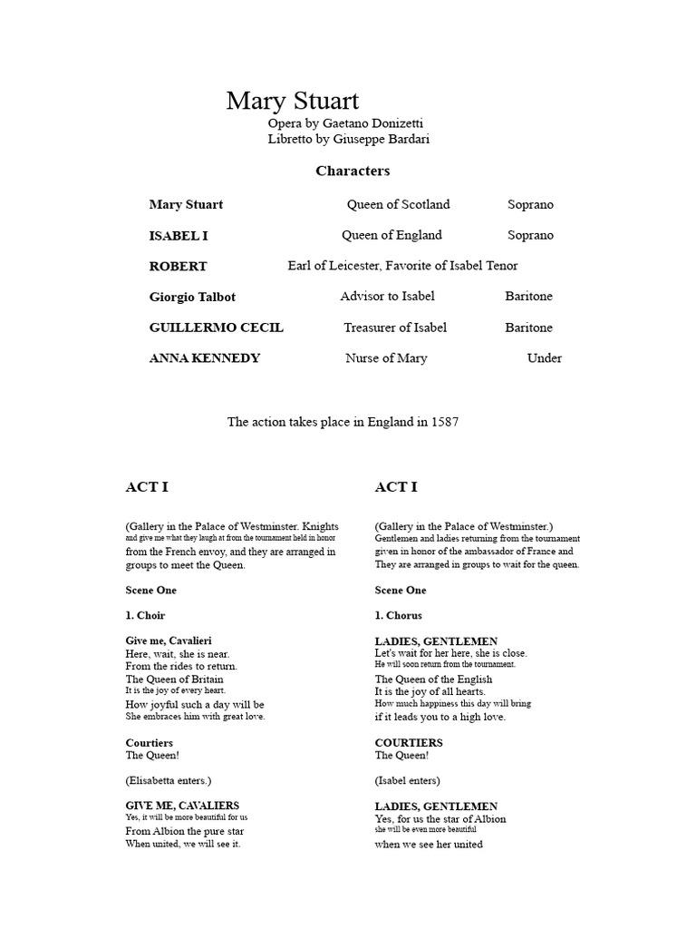Mary Stuart: Donizetti's Opera Overview | PDF