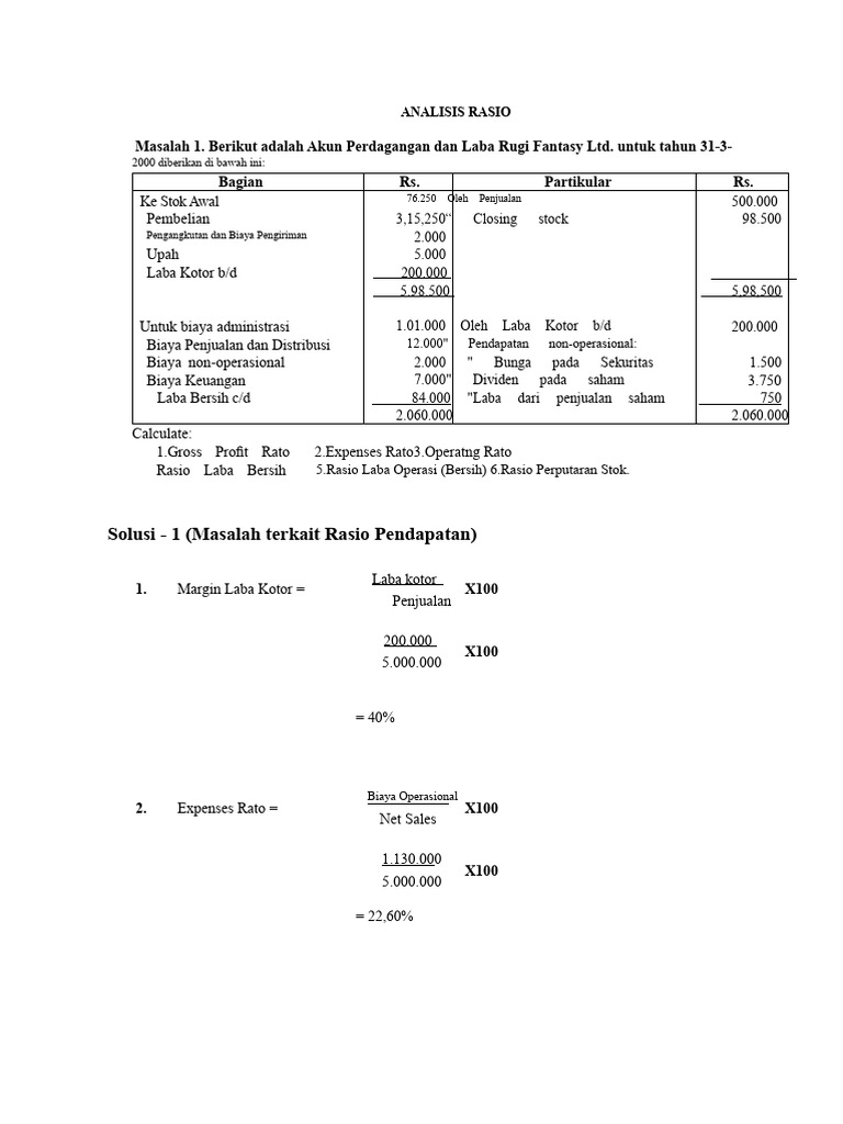 Analisis Rasio Keuangan Perusahaan | PDF