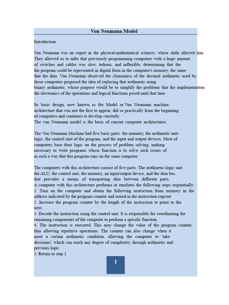 Understanding the Von Neumann Model | PDF | Central Processing Unit ...