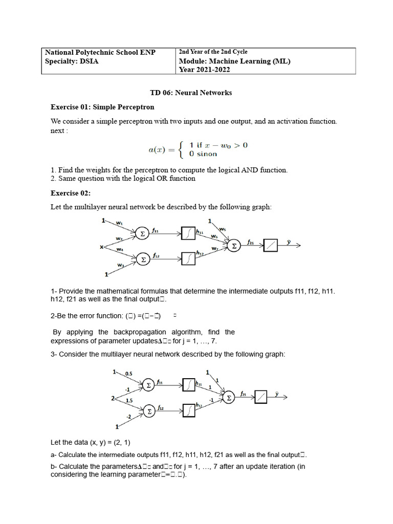 Simple Perceptron Exercises in ML | PDF | Algorithms And Data ...